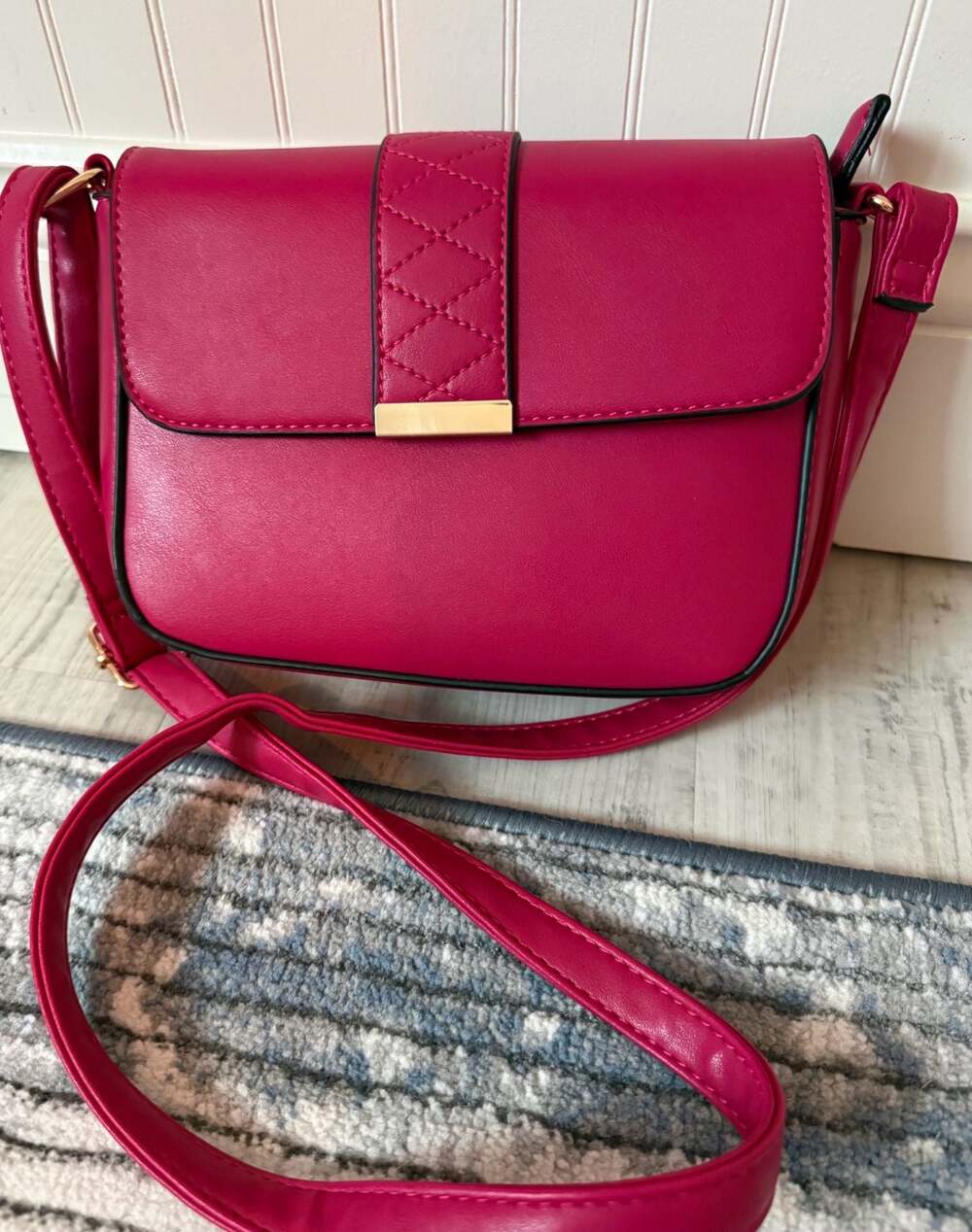 Jolene Couture Pink Quilted Strap Crossbody Bag